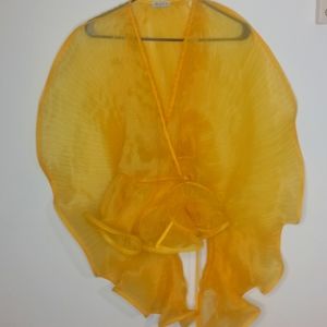 Vintage Yellow Wrap top